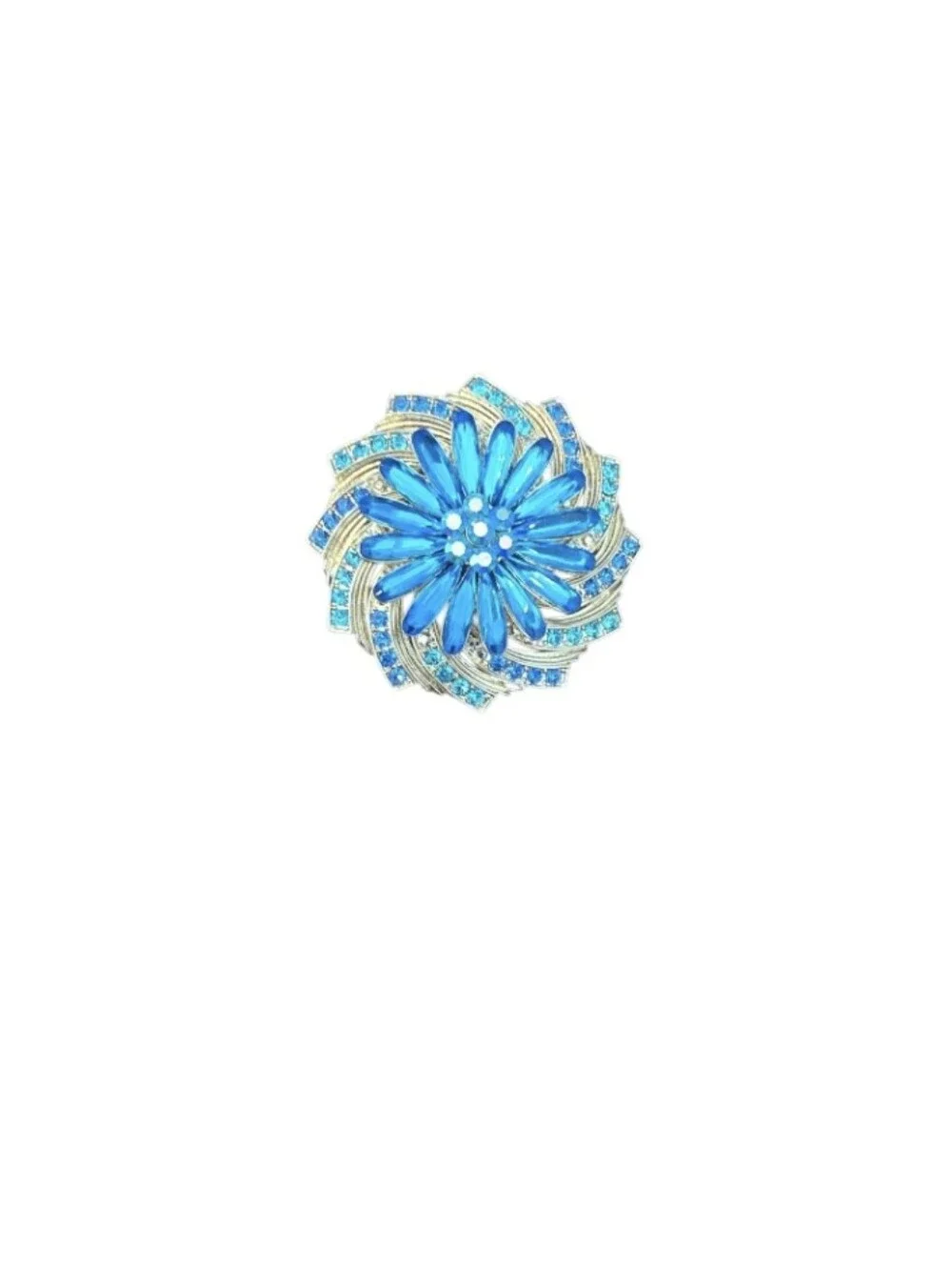 Vintage Style Goldtone Sunflower Brooch In EUC